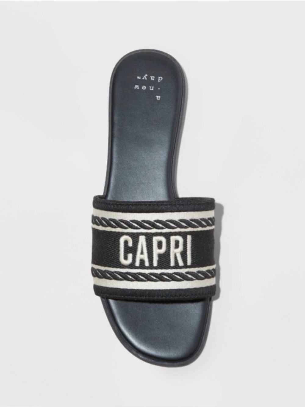 a new day Black & Cream Capri Slide Sandals - Picture 6 of 9